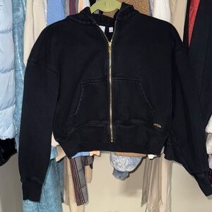 Aritzia Black Zip-Up Hoodie